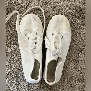 White platform canvas shoes